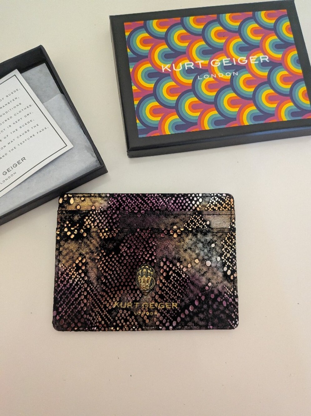Kurt Geiger Gorgeous Suede Cardholder NIB
